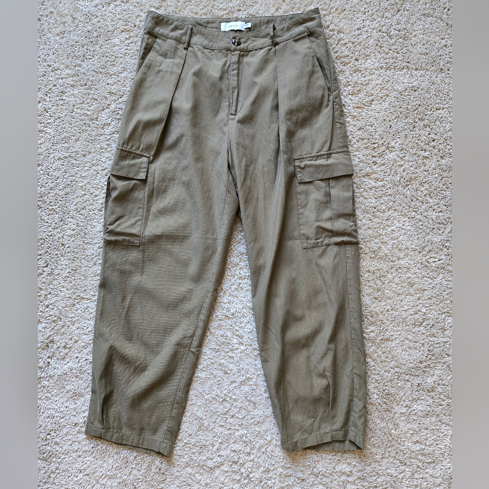 Greylin Cargo Pants Womens L Army Green Taper Cotton Blend